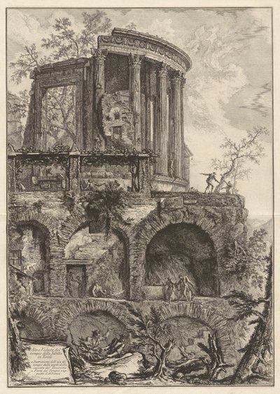 Vedute di Roma (ローマの景色) から、チボリのシビュラ神殿の別のビュー 作： Giovanni Battista Piranesi