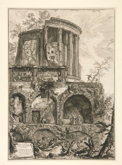 Vedute di Roma からのチボリのシビュラ神殿の別の眺め 作： Giovanni Battista Piranesi