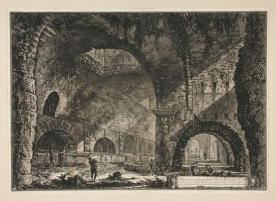 Vedute di Roma からのチボリのマエケナスの別荘の別の内部ビュー 作： Giovanni Battista Piranesi