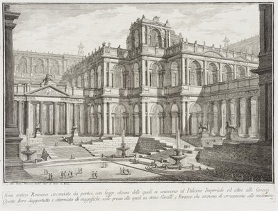 ポルティコスに囲まれた古代のフォーラム、1743年頃 作： Giovanni Battista Piranesi