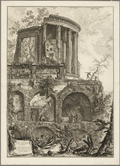 ローマの景色からのチボリのシビュラ神殿の別の眺め 作： Giovanni Battista Piranesi