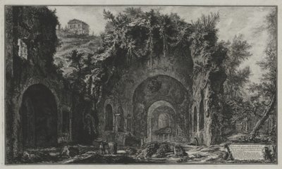 ポルタ・カペーナの外にあるエゲリアの泉と洞窟、またはサン・セバスティアーノの眺め、『ローマの景観』より 作： 