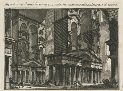 ペールスターと劇場に通じる階段のある古代の浴場の持ち物 作： Giovanni Battista Piranesi