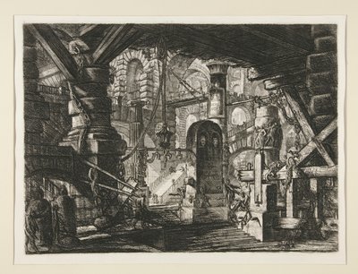 Carceri、XVI：鎖のある桟橋 作： Giovanni Battista Piranesi