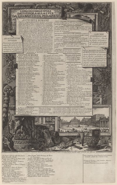 作品目録 作： Giovanni Battista Piranesi