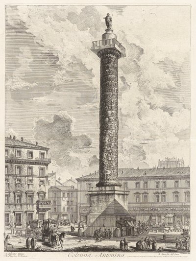 コロンナ アントニナ (マルクス アウレリウスの柱)、Vedute di Roma (ローマの景色) より 作： Giovanni Battista Piranesi