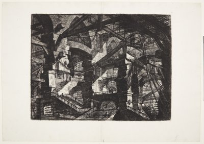 梁とロープを支える相互に関連する廃墟のアーチの複雑なグループ 作： Giovanni Battista Piranesi