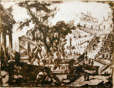 幻想的な庭園（紙にペンとインク） 作： Giovanni Battista Piranesi