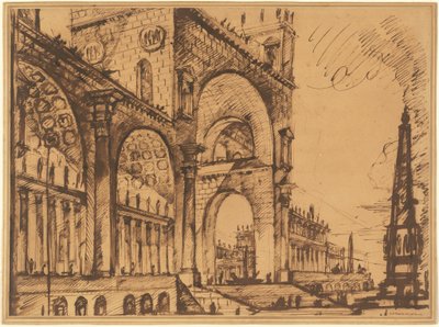 壮大な凱旋門のファンタジー 作： Giovanni Battista Piranesi