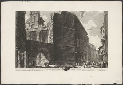 フォーラム ヴァン アウグストゥス テ ローマ ネルヴァのフォーラムの遺跡の眺め (オブジェクトのタイトル) Gezichten op Rome (シリーズタイトル) Giambattista Piranesi の建築家 Ve(nez)iano によって描かれ彫刻されたローマの景色 (シリーズ タイトル) 作： Giovanni Battista Piranesi