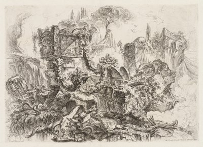 グロテスキ: 蛇のいる廃墟 作： Giovanni Battista Piranesi