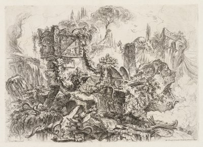 グロテスキ：蛇がいる廃墟1745-50。 作： Giovanni Battista Piranesi