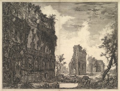 ハドリアヌスの別荘：黄金の広場金色の広場サーコンフェからの残り物の眺め...、ca. 1776年。 作： Giovanni Battista Piranesi