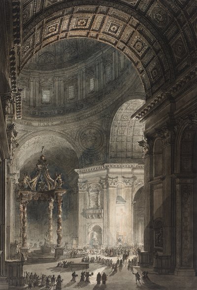 1787年の聖金曜日のセントピーターズにおける十字架の照明（トイレとエッチング） 作： Giovanni Battista Piranesi