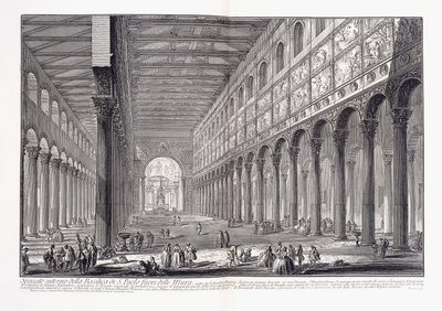 城壁外のセント・ポール・バジリカの内部 作： Giovanni Battista Piranesi