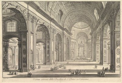 Vedute di Roma Roman Viewsからのバチカンのサンピエトロ大聖堂の内部ビュー1748年。 作： Giovanni Battista Piranesi