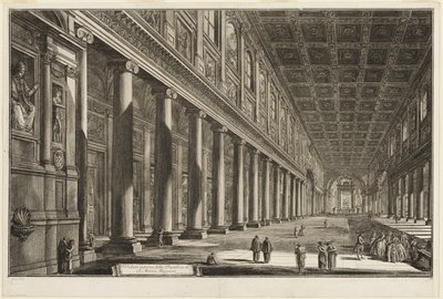ビューズ オブ ローマからの聖マリア マッジョーレ大聖堂の内部ビュー 作： Giovanni Battista Piranesi