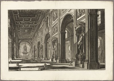 ローマの景色からの聖ヨハネ・ラテラン大聖堂の内部ビュー 作： Giovanni Battista Piranesi