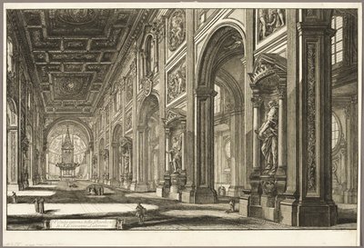 ローマの景色からの聖ヨハネ・ラテラン大聖堂の内部ビュー 作： Giovanni Battista Piranesi