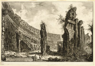 ローマの景色から見た、コロッセオと呼ばれるフラウィウス円形劇場の内部ビュー 作： Giovanni Battista Piranesi