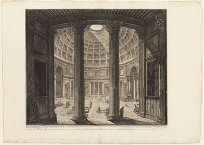 ローマの景色からのパンテオンの内部ビュー 作： Giovanni Battista Piranesi