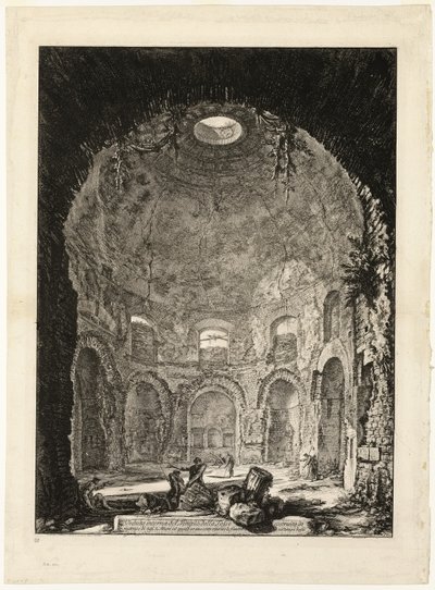 Views of Rome からの、いわゆる Tempio della Tosse [咳の神殿] の内部ビュー 作： Giovanni Battista Piranesi