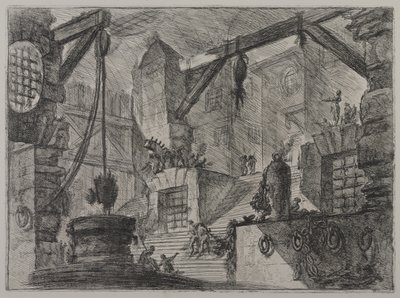 Invenzioni Capric di Carceri; Hind 13、First State of Three、c.1749（敷設紙にエッチング） 作： Giovanni Battista Piranesi