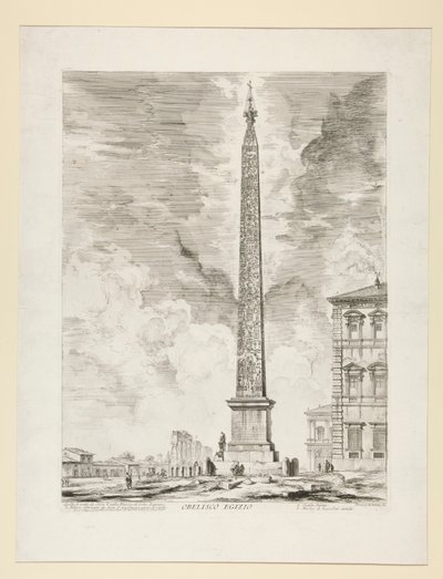 エジプトのオベリスク (エジプトのオベリスク)、ローマの景色から 作： Giovanni Battista Piranesi