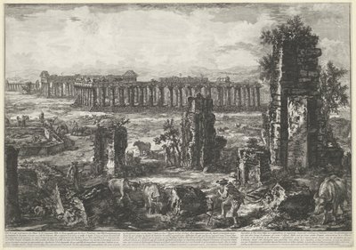 パエストゥムの古代都市の城壁と寺院 Vue de ce qui reste encore des Murs A. de l
