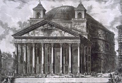 ローマ、アグリッパのパンテオン（彫刻 作： Giovanni Battista Piranesi