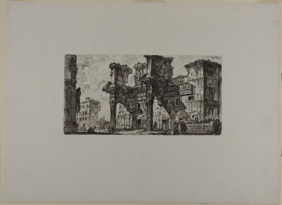 ネルヴァのフォロ・ロマーノの一部（『凱旋門とその他のモニュメント』より）。 作： Giovanni Battista Piranesi