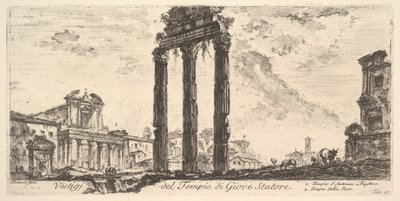 プレート10：木星の神殿の遺跡ステータジュピターサポーター。 1. ...の寺院、およそ。 1748年。 作： Giovanni Battista Piranesi