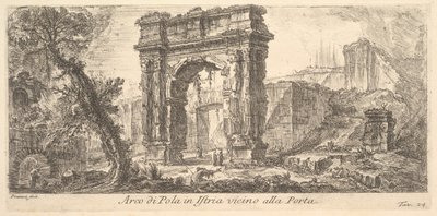 プレート24：ゲート近くのイストリアのプーラのアーチポーの近くのイストリアのプーラのアーチ...、ca。 1750。 作： Giovanni Battista Piranesi