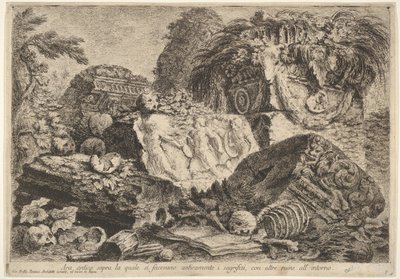プレート7：古代に祭壇を捧げた古代の祭壇。 作： Giovanni Battista Piranesi