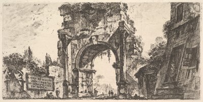 プレート8：ローマのポルタS.セバスティアーノにあるドルーサのアーチポルタdにあるドルーサのアーチ...、ca。 1748年。 作： Giovanni Battista Piranesi