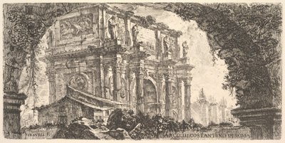 プレート9：ローマのコンスタンティヌスの凱旋門ローマのコンスタンティヌスの凱旋門1748年。 作： Giovanni Battista Piranesi