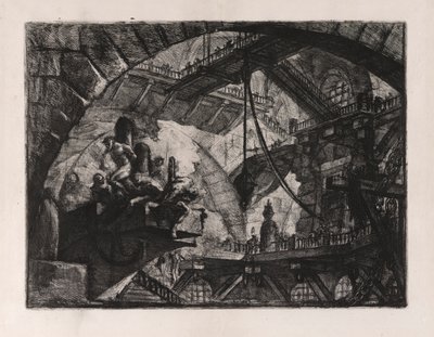 突き出たプラットフォームの囚人、Carceri d のプレート 10 作： Giovanni Battista Piranesi