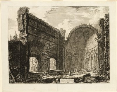 ティヴォリにあるハドリアヌスの別荘の大監督砦の部屋の跡（『ローマの眺望』より 作： Giovanni Battista Piranesi