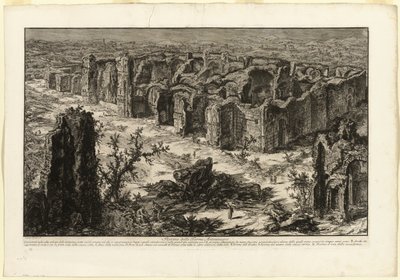 アントニン浴場の遺跡 [カラカラ浴場]、ローマの眺めより 作： Giovanni Battista Piranesi