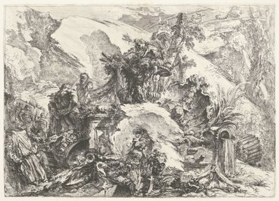 骸骨と彫刻 Capricci decorativi (旧シリーズタイトル) グロテスキ（シリーズタイトル） 作： Giovanni Battista Piranesi