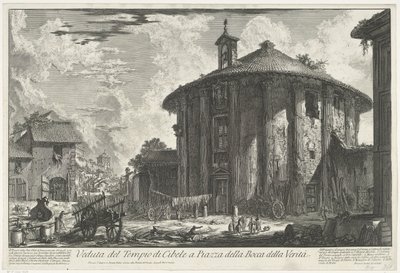 テンペル ヴァン ヘラクレス インヴィクタス テ ローマ Piazza della Bocca della VeritàのCybele神殿の眺め（オブジェクトのタイトル） Gezichten op Rome (シリーズタイトル) Giambattista Piranesi の建築家 Ve(nez)iano によって描かれ彫刻されたローマの景色 (シリーズ タイトル) 作： Giovanni Battista Piranesi
