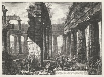 パエストゥムのネプチューン神殿 パエストゥムに残っている 3 つの大きな建物の遺跡の異なるビュー (シリーズ タイトル) Différentes vues de quelques restes de trois grands édifices qui subsistent encore dans l
