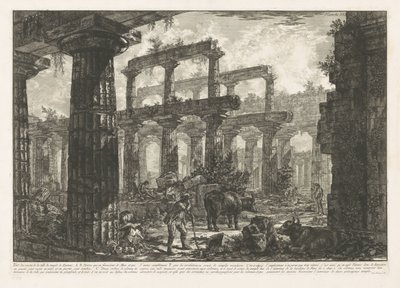 パエストゥムのネプチューン神殿 Vue des restes de la Celle du Temple de Neptune (オブジェクトのタイトル) パエストゥムに残っている 3 つの大きな建物の遺跡の異なるビュー (シリーズ タイトル) Différentes vues de quelques restes de trois gr 作： Giovanni Battista Piranesi