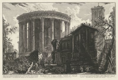 Tempel van Vesta en de Tempel van de Tiburtijnse Sibille in Tivoli チボリのシビュラ神殿の眺め (オブジェクトのタイトル) Gezichten op Rome (シリーズタイトル) Giambattista Piranesi の建築家 Ve(nez)iano (シリーズ ti 作： Giovanni Battista Piranesi