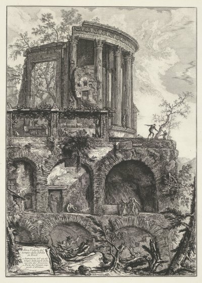 テンペル ヴァン ベスタ テ チボリ チボリのシビュラ神殿の別の眺め (オブジェクトのタイトル) Gezichten op Rome (シリーズタイトル) Giambattista Piranesi の建築家 Ve(nez)iano によって描かれ彫刻されたローマの景色 (シリーズ タイトル) 作： Giovanni Battista Piranesi