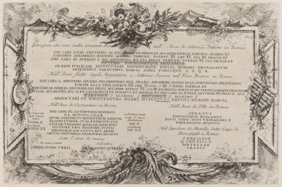 テキストプレート 作： Giovanni Battista Piranesi
