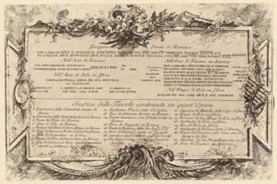 テキストプレート 作： Giovanni Battista Piranesi