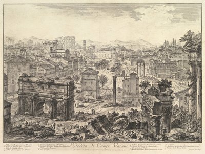 フォーラムロマナム、または国会議事堂のカンポヴァッキノ、セプティミウスの凱旋門、... 1775年。 作： Giovanni Battista Piranesi