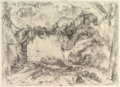 Grotteschi Grotesques製のモニュメンタルタブレット。 1748年。 作： Giovanni Battista Piranesi