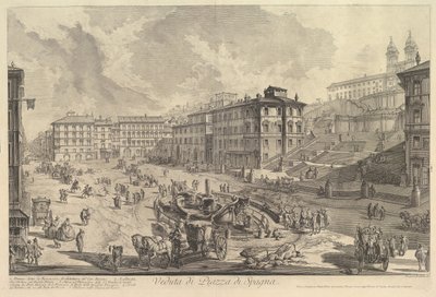 スペイン階段、スペイン階段の眺め。 1750。 作： Giovanni Battista Piranesi